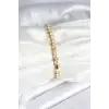 Pirinç Gold Renk Zirkon Taşlı Baklava Model Kadın Bileklik