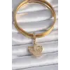 Pirinç Gold Renk Zirkon Taşlı Çapa Model Ajda Charm 5886