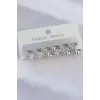 Pirinç Gümüş Renk Minimal Tırtıklı Küpe Seti