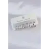 Pirinç Gümüş Renk Oval Bombeli Küpe Seti