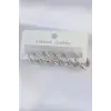 Pirinç Gümüş Renk Oval Küpe Seti
