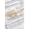 Pirinç Halka Model Gold Renk Kadın Set Küpe