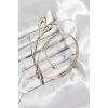 Pirinç Kalp Model Gold Renk Kadın Pazu Bileklik