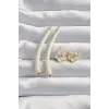 Pirinç Krem Renk Botega Küpe 5886