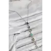 Pirinç Renkli Zirkon Taşlı Model Gümüş Renk 7 Element Kadın Y Kolye