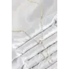 Pirinç Zirkon Taşlı Yonca Model Gold Renk Kadın Y Kolye 5886