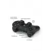 Playstation 3 uyumlu siyah bluetooth joystick, kablosuz bağlantı, 2 yıl garantili