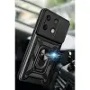 Po M6 Pro 4g Kılıf Pars Lens Yüzüklü  - Siyah