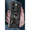 Po X7 Pro Kılıf Pars Lens Yüzüklü  - Yeşil