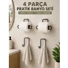 Pratik Banyo Düzenleme Seti 2 Adet Rulo Kağıt Tutucu 2 Adet Havlu Askılığı