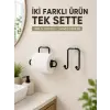 Pratik Yapışkanlı Rulo Kağıtlık ve Havlu Bez Askılığı 2 Parça Düzenleyici Set