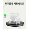 Prizli Yıldız Ay Perde LED Işık Ev ve Organizasyon Dekoru