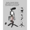 Profesyonel Vlog Çekim Kiti LED Işıklı Tripod Mikrofonlu Telefon Seti