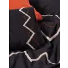 Puff Nakışlı Ranforce Çift Kişilik Nev Takımı Mirely Siyah Kiremit