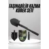 Pusulalı Katlanabilen Portatif Çantalı Mini Kazma Kürek Seti