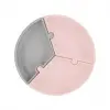  Puzzle Vakum Tabanlı Silikon Tabak Pinky Pink / Powder Grey