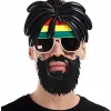 Rasta Peruklu Rasta Sakallı Bob Marley Bıyıklı Parti Gözlüğü 27x18 cm