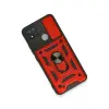 Realme C11 2021 Kılıf Pars Lens Yüzüklü Silikon - Kırmızı