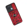 Realme C25y Kılıf Pars Lens Yüzüklü  - Kırmızı