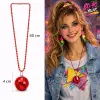 Retro Disko Topu Şekilli 80'ler 90'lar Kırmızı Renk Plastik Kolye