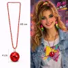 Retro Disko Topu Şekilli 80'ler 90'lar Kırmızı Renk Plastik Kolye