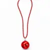 Retro Disko Topu Şekilli 8039ler 9039lar Kırmızı Renk Plastik Kolye