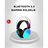 RGB Işıklı Kablosuz Kulaklık Bluetooth 5.3 800mAh Ergonomik IPX4 Dayanıklı