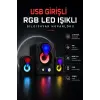 RGB LED AYDINLATMALI USB BİLGİSAYAR OYUN HOPARLÖRÜ