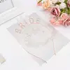 Rose Gold Bekarlığa Veda Kristal Taş Bride Tacı
