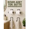 Rulo Kağıt Tutucu ve Havlu Bez Askılığı Seti 2’şer Adet Toplam 4 Parça