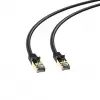 S-LINK MM-CAT703 CAT7 Patch 3Mt Gold Uçlu   FTP CCA Ağ Bağlantı Kablosu (Siyah)(1923)