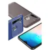 Samsung Galaxy A21 Kılıf Auto Focus Karbon Kapak - Kahverengi