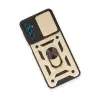 Samsung Galaxy M52 5g Kılıf Pars Lens Yüzüklü Silikon - Gold