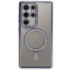 Samsung Galaxy S24 Ultra Kılıf Joke Simli Magneticsafe Kılıf - Mavi