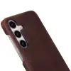 Samsung Galaxy S25 Plus Uyumlu, Hakiki Deri, El Yapımı Arka Kapak, Antik Kahve