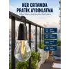 Şarjlı Dekoratif Kamp Lambası Askılı Ampul Led Işık Type-C Girişli