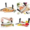 Satır Kıyma Bıçağı - Yarım Ay Modeli - Sebze Doğrama Satırı - Pizza Dilimleme Bıçağı - Paslanmaz Çelik