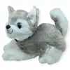 Sesli Peluş Yatan Köpek 25 cm - Gri - 1 ADET