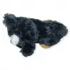 Sesli Peluş Yatan Köpek 25 cm - Siyah Kahve - 1 ADET