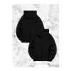 Sevgili Çift Kombini Örümcek Baskılı Kapüşonlu Sweatshirt Hoodie - Siyah