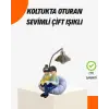 Sevgiliye Özel Çift Figürlü LED Masa Lambası Okuyan Çift Tasarım