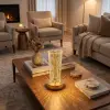 Silindirik Kristal Nokta Model Led Masa Lambası – Gold Tabanlı, Dokunmatik, 3 Renk Işık Modlu, Şarjlı Modern Dekoratif Gece Lambası Bx40
