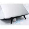 Siyah 2 Kademeli Katlanabilir ve Yapışkanlı Laptop Standı