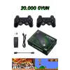 Siyah 2.4g kablosuz çift kollu retro oyun konsolu oyunlu game stick bluetooth yok