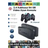 Siyah 2.4g kablosuz çift kollu retro oyun konsolu oyunlu game stick bluetooth yok