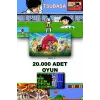 Siyah 2.4g kablosuz çift kollu retro oyun konsolu oyunlu game stick bluetooth yok