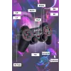 Siyah 2.4g kablosuz çift kollu retro oyun konsolu oyunlu game stick bluetooth yok