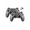 Siyah bluetooth bağlantılı 2.4g kablosuz gamepad 2 adet pc uyumlu 1 yıl garantili