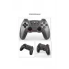 Siyah bluetooth bağlantılı 2.4g kablosuz gamepad 2 adet pc uyumlu 1 yıl garantili
