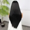 Siyah Fiber Sen Düz Tül Peruk